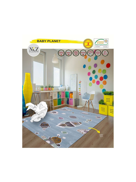 Zebelis Kids Synthetic Rug Baby Planet Custom Size