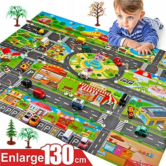 Loco City Street Spielmatte Straße Mehrfarbig 100x130cm