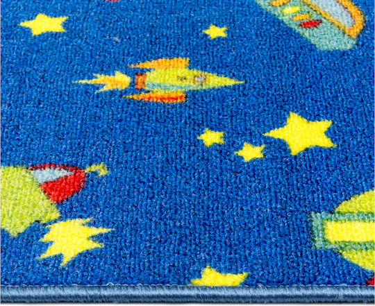 Παιδικό Χαλί Playroom Διάστημα Μπλε 133x190