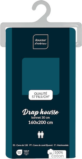 Sheet Super-Double with Elastic 160x200+30cm. L-c Lina Blue