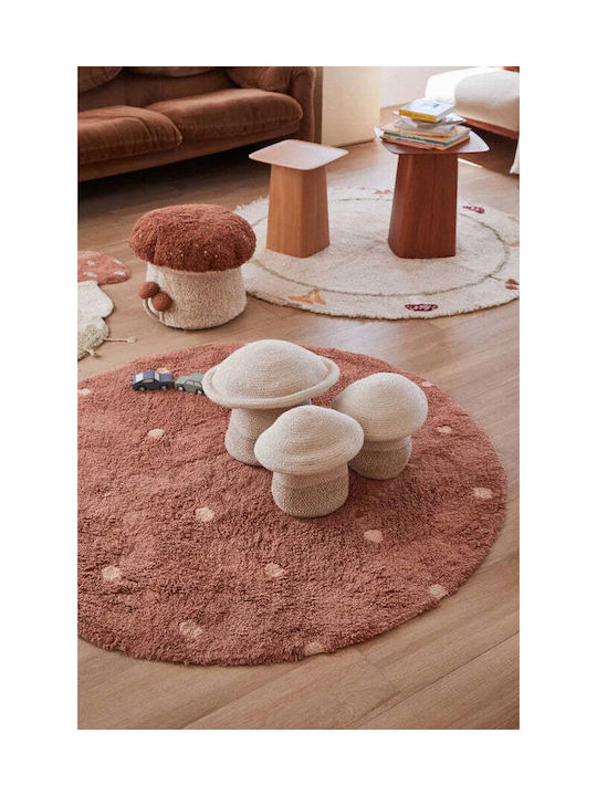 Lorena Canals Dot Παιδικό Χαλί Chestnut Στρογγυλό με Διάμετρο 140cm
