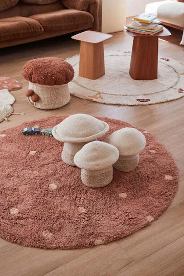 Lorena Canals Dot Παιδικό Χαλί Chestnut Στρογγυλό με Διάμετρο 140cm