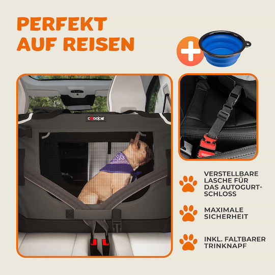 Cat Dog Transport Bag Cadoca Dark Gray Size L 70x52x50 Cm