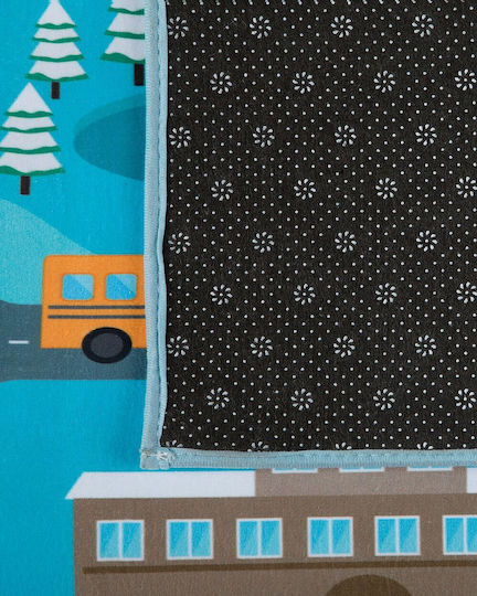 Beliani Kinder Teppich Autos Blau 80x150cm