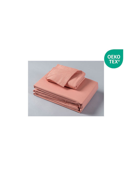 Easy Home Σετ Σεντόνια King Size 260x240εκ. Σομόν (4τμχ)