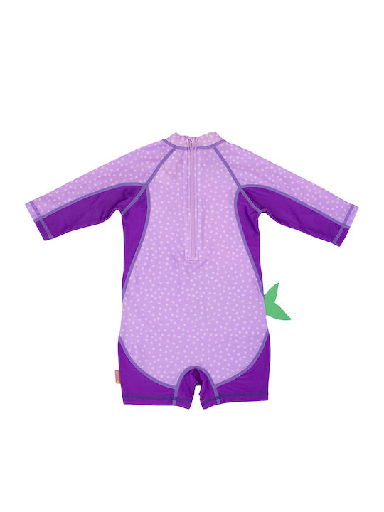 Zoocchini Kids One-Piece Swimsuit With Long Sleeve Mermaid
