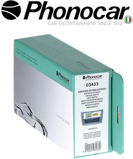 Phonocar DIN Fascia Panels 2 Din Front Panel R/CD for Alfa Romeo Mito 2014 Grey/Silver for Alfa Romeo Mito