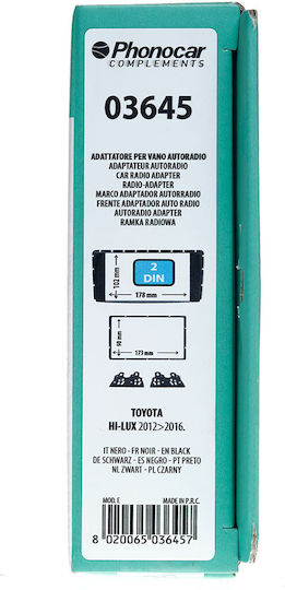 Phonocar DIN Fascia Panels 2 Din for Toyota Hilux 2012+