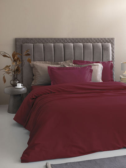 Palamaiki Sheet Set with 1 Pillowcase Super-Double 240x270cm. Posh Bordo 2pcs