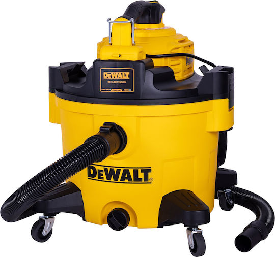 DEWALT Прахосмукачка За Течности / Твърди 1080W с Пластмаса Контейнер 34лт