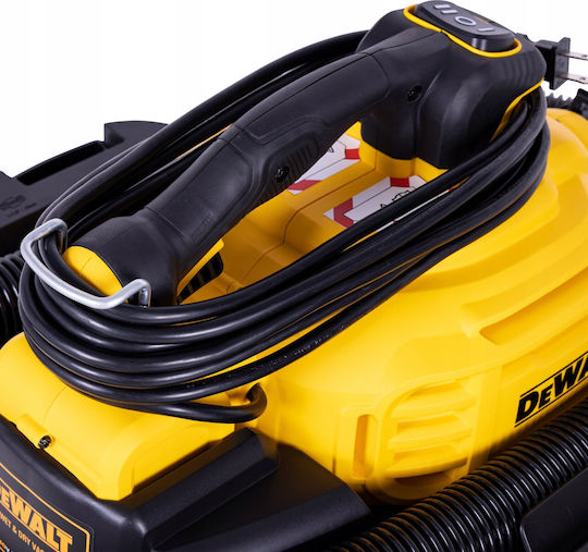 DEWALT Прахосмукачка За Течности / Твърди 1080W с Пластмаса Контейнер 34лт