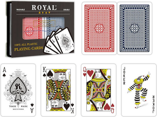 Set 2 Pachete de Cărți de Poker din Plastic Royal Canasta