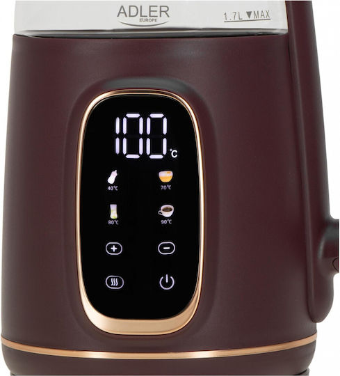 Adler Βραστήρας 1.7lt 1850W Burgundy