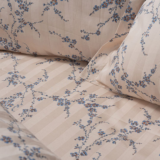 Beauty Home Set Queen 4pcs 170x200+30cm with Elastic Art 12210 Anastasia Beige