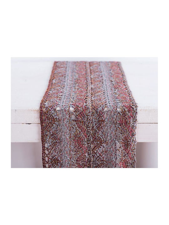 Ntampoudis Runner with Lace Gray 23x250cm