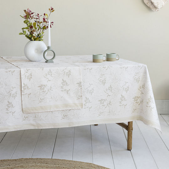 Nima Tischtuch Foliage Beige 150x220cm