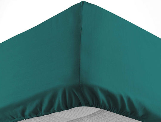 Douceur d'Intérieur Sheet Super-Double with Elastic 160x200cm. Lina Emerald Green
