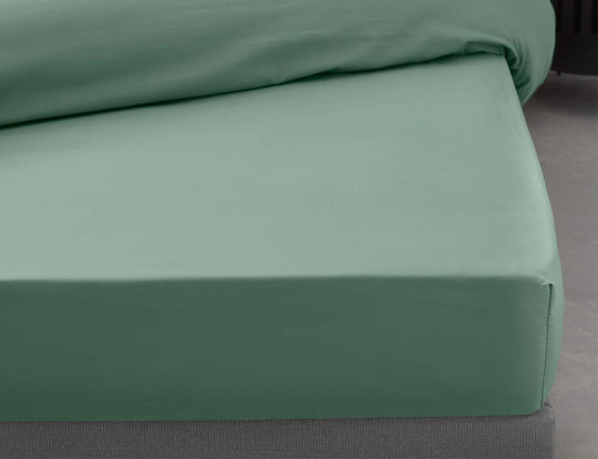 Douceur d'Intérieur Cearșaf Single cu Elastic 90x190cm. Percaline Lime Green