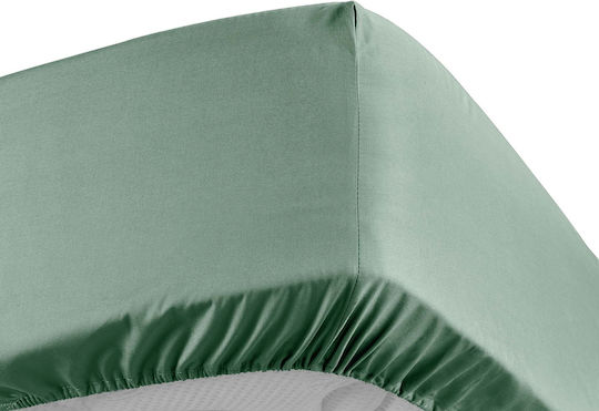Douceur d'Intérieur Cearșaf Single cu Elastic 90x190cm. Percaline Lime Green