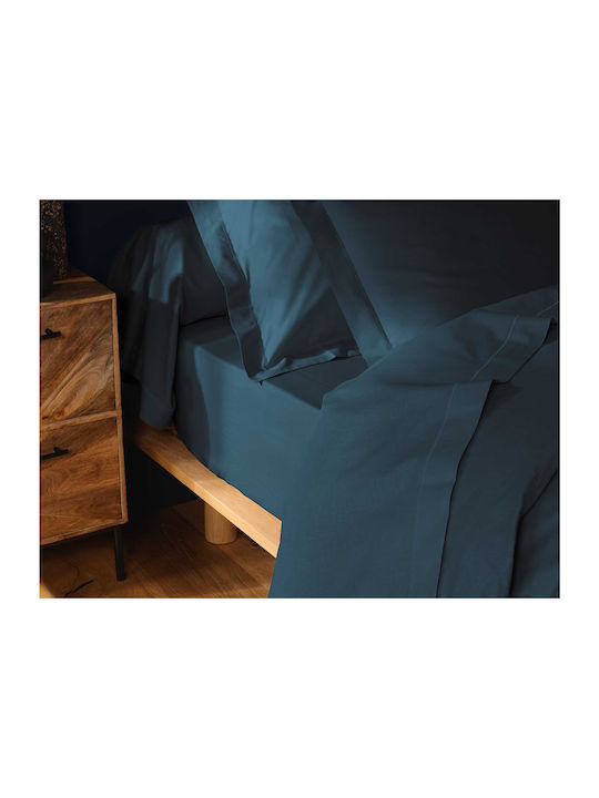 Douceur d'Intérieur Σεντόνι Μονό με Λάστιχο 90x190εκ. Blue