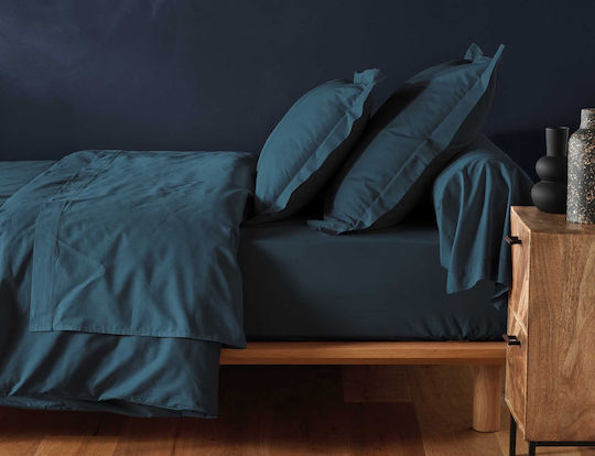Douceur d'Intérieur Σεντόνι Μονό με Λάστιχο 90x190εκ. Blue