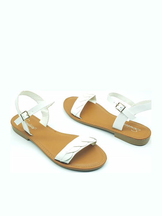 Flache Sandalen für Damen in Weiß Farbe