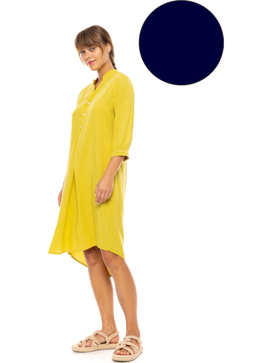 Pink Label Γυναικείο Φόρεμα Παραλίας Yacht Blue