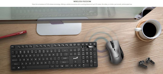 Genius KM-8216S Wireless Keyboard & Mouse Set English UK Wireless AI+Voice Typing