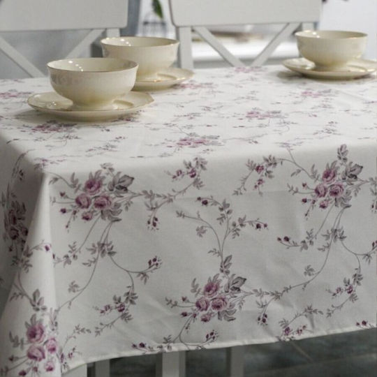 Față de masă Floral Rezistent la pete Violet 140x180cm