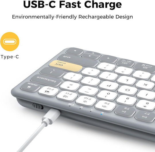 iClever BK50 Kabellos Bluetooth Nur Tastatur Englisch US