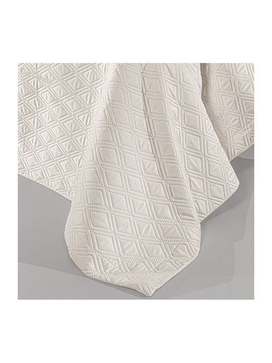 Guy Laroche Honour Set Coverlet Queen Size Microsatin Ivory 240x250cm 3pcs