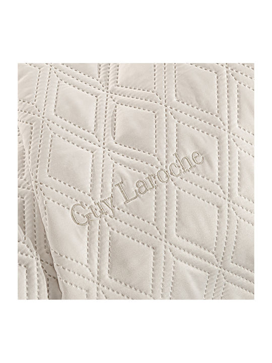 Guy Laroche Honour Set Coverlet Queen Size Microsatin Ivory 240x250cm 3pcs