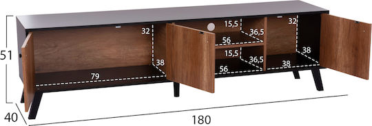 Kruden De Podea Negru-Natural 180x40x51 cm Kruden De Podea Negru-Natural 180x40x51 cm