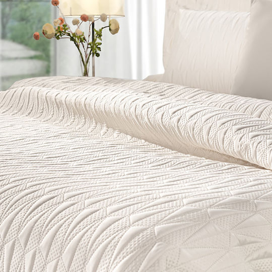 Guy Laroche Ruby Set Coverlet Queen Size Microsatin Ruby - Ivory 240x250cm 3pcs