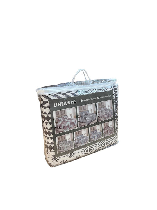 Linea Home ΣΕ172 Σετ Κουβερλί Υπέρδιπλο Microfiber Γκρι 220x240cm 3τμχ