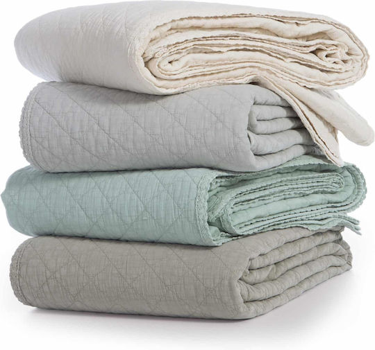 Nef-Nef Homeware Bruno Κουβερλί Υπέρδιπλο Βαμβακερό Mint 240x230cm