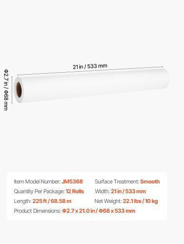 Vevor Examination Table Roll 53.34cm x 68.58m. 1pcs