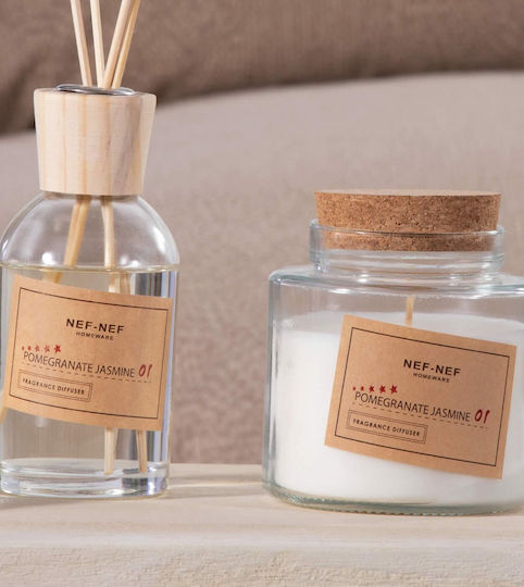 Nef-Nef Homeware Aromatic Candle in Jar with Pomegranate Jasmine Scent 300g
