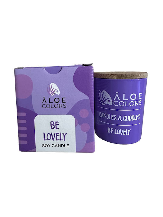 Aloe Colors Scented Soy Candle Be Lovely Jar Purple 150gr 1pcs