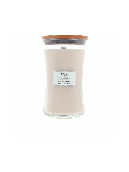 WoodWick Aromatic Soy Candle in Jar with Vanilla & Sea Salt Scent 609.5g