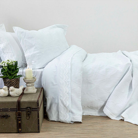 Borea Phaedra Set Coverlet Queen Size from Polyester White 220x240cm