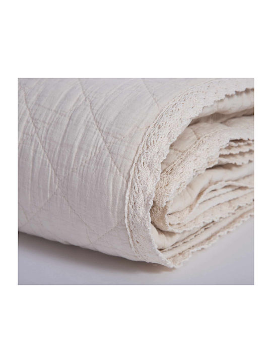 Nef-Nef Homeware Bruno Покривало Кингсайз Памук Ecru 240x230см
