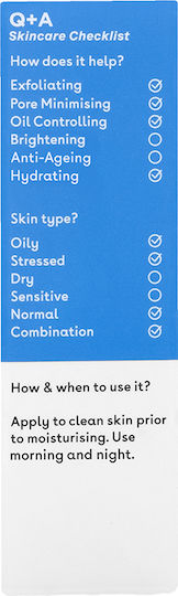 Q+A Natural Skincare Salicylic Acid Moisturizing Face Serum with Panthenol & Salicylic Acid for Blemishes 30ml