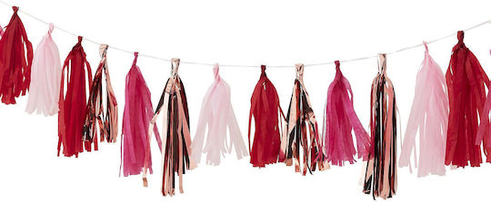 Χάρτινη Γιρλάντα Tassel Rose Gold & Pink Mix