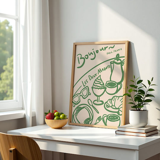 Poster Morgenkaffee Pst25327 21cm x 30cm Weißer PVC-Rahmen