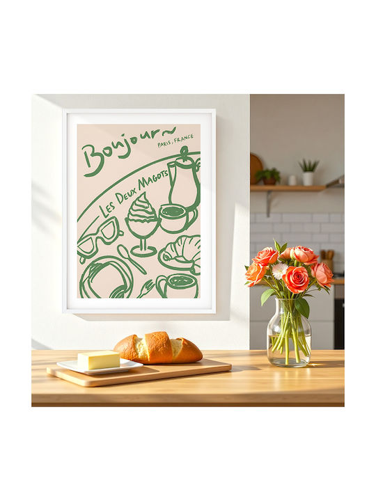 Poster Morning Coffee Pst25327 21cm X 30cm Λευκό Κάδρο Pvc