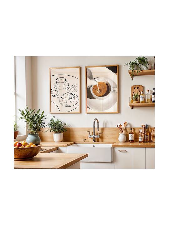 Poster French Breakfast Linear Design Pst25332 21cm X 30cm