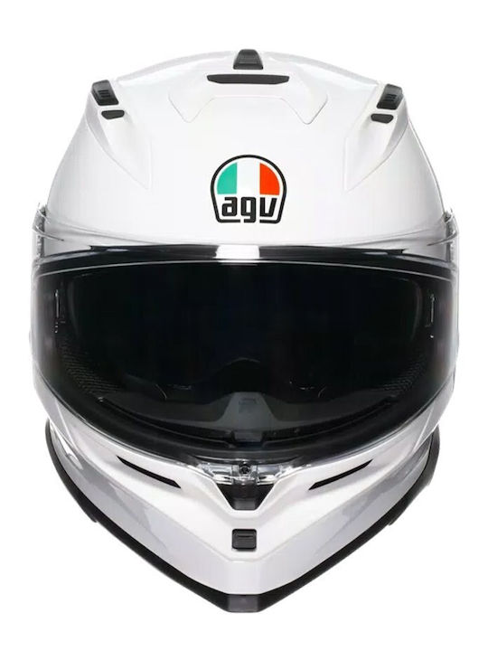 AGV K7 MPLK Mono White Motorcycle Helmet Full Face ECE 22.06 1450gr with Pinlock and Sunvisor