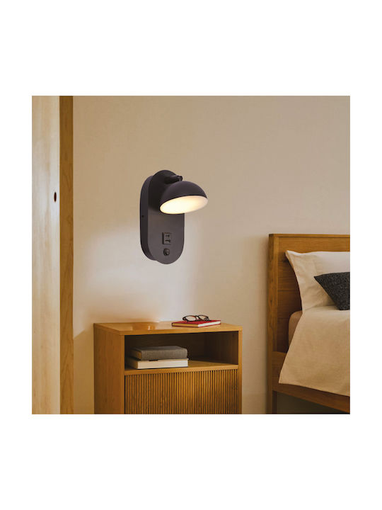 Inlight Lamp Wall with Integrated LED and Warm White Light Black 22x14cm