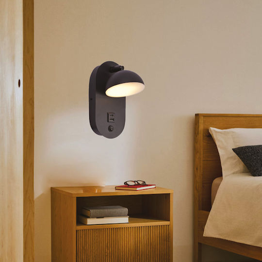 Inlight Wall Lamp with Integrated LED and Warm White Light Black 22x14x14cm